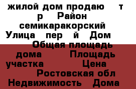 жилой дом продаю 550т.р. › Район ­ семикаракорский › Улица ­ пер.8-й › Дом ­ N28 › Общая площадь дома ­ 30 › Площадь участка ­ 1 900 › Цена ­ 550 000 - Ростовская обл. Недвижимость » Дома, коттеджи, дачи продажа   